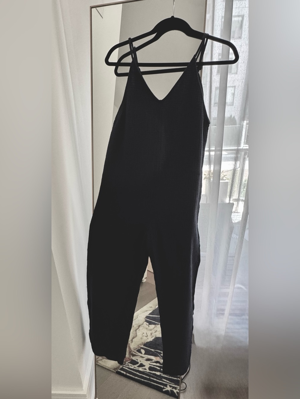 Onia Black V-Neck Wide-Leg Jumpsuit